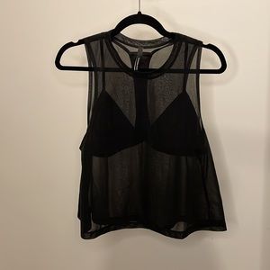 Carbon 38 sheer black sleeveless crop (size OS)